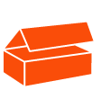 Orange gift box icon.