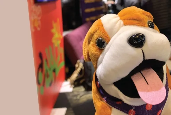 Gong's custom made mascot dog plush doll