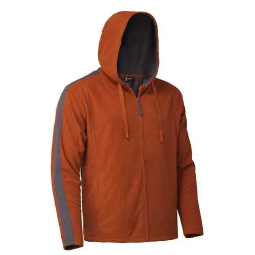 Orange fleece springbok zip hoodie.