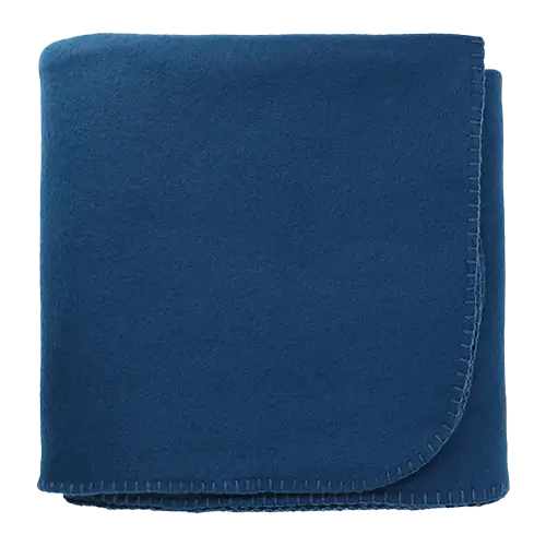 Navy recycled fleece blanket.