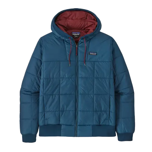 Blue Patagonia unisex box quilted hoody.