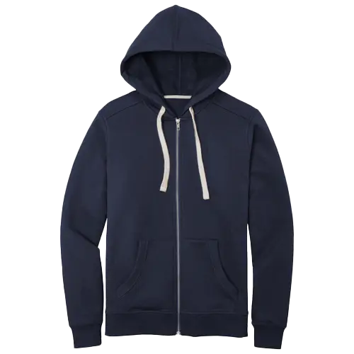 Navy district re-fleece full-zip hoodie.