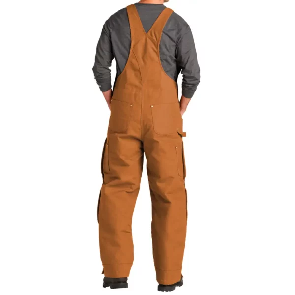 Brown Carhartt Firm Duck Insulated Bib Overalls back