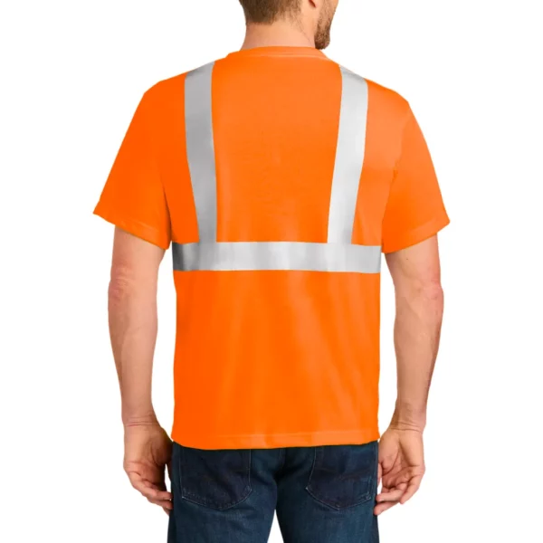 Orange CornerStone ANSI 107 Class 2 Safety T-Shirt back side