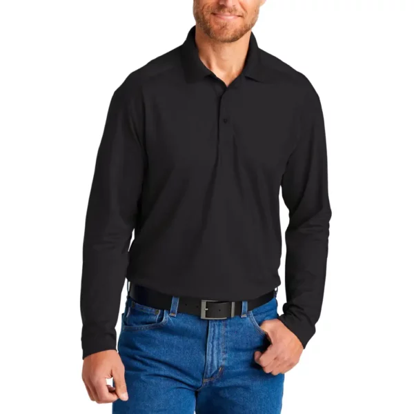 CornerStone Select Lightweight Snag-Proof Long Sleeve Polo black