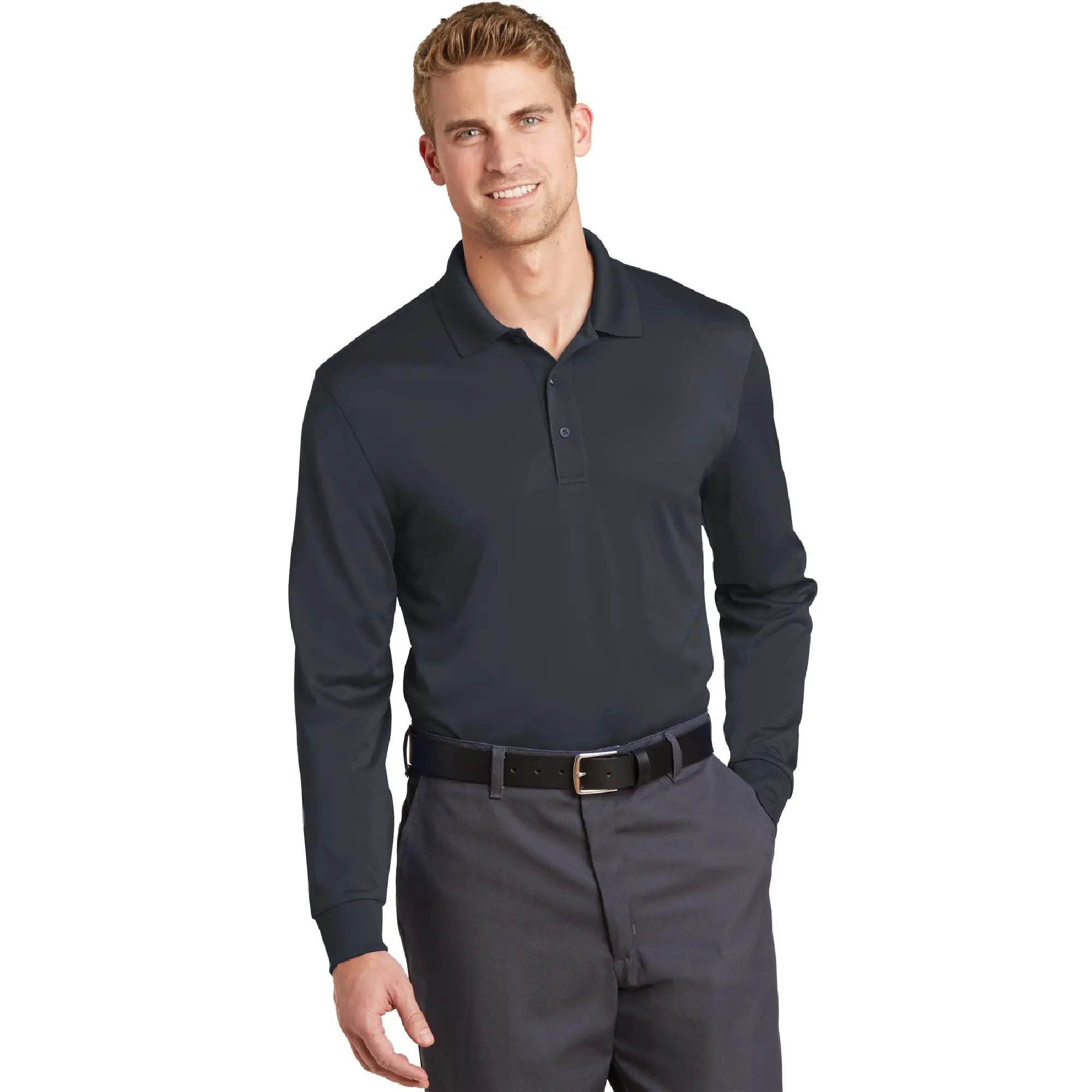 cornerstone® select snag-proof long sleeve polo front