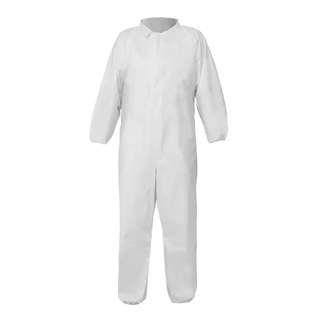 White Global Glove Coveralls with Collar