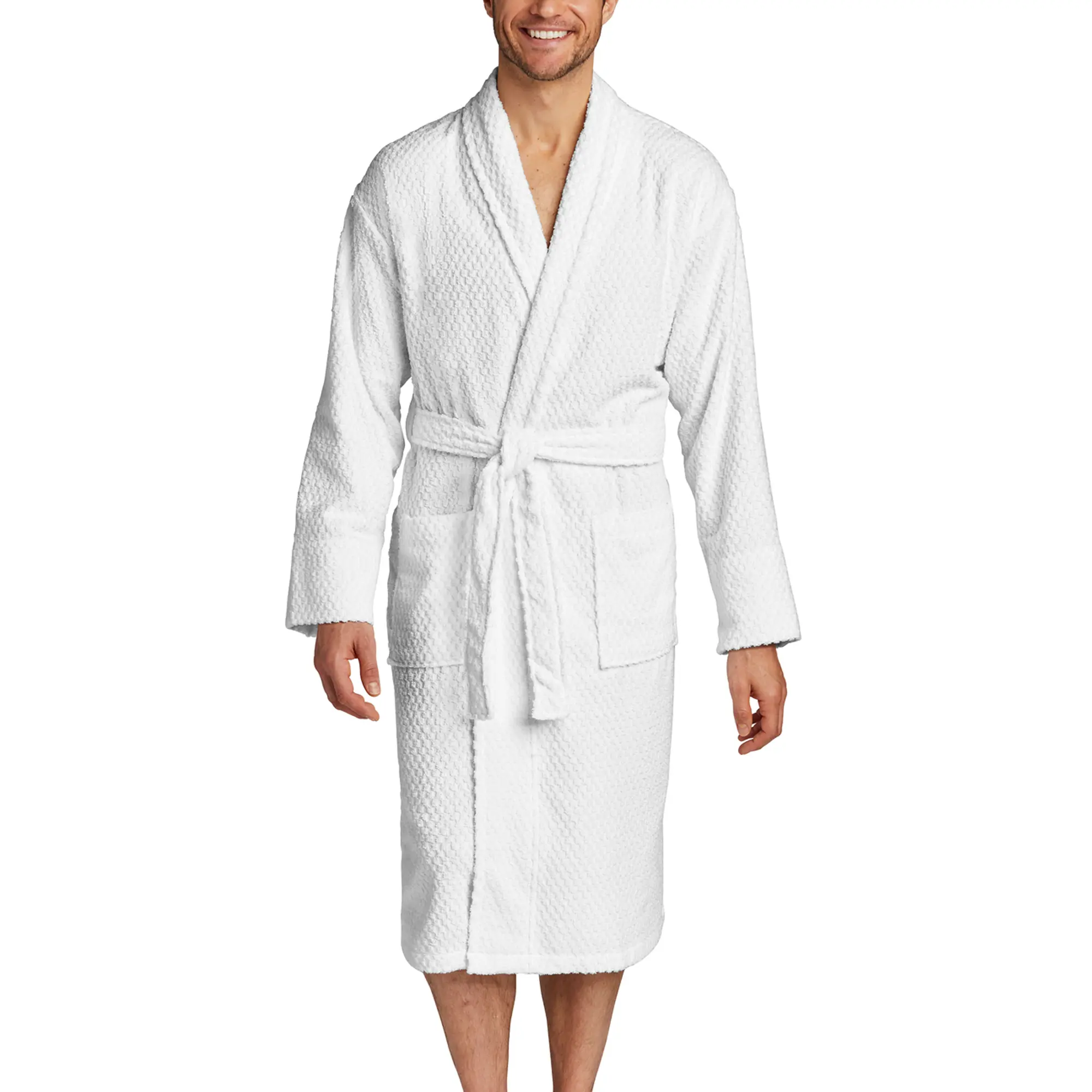 Port Authority checkered terry robe