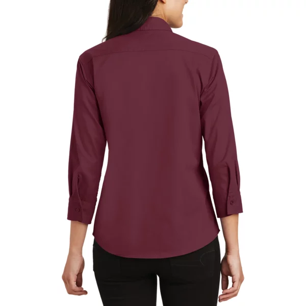 Burgundy womens port authority ladies easy care shirt back