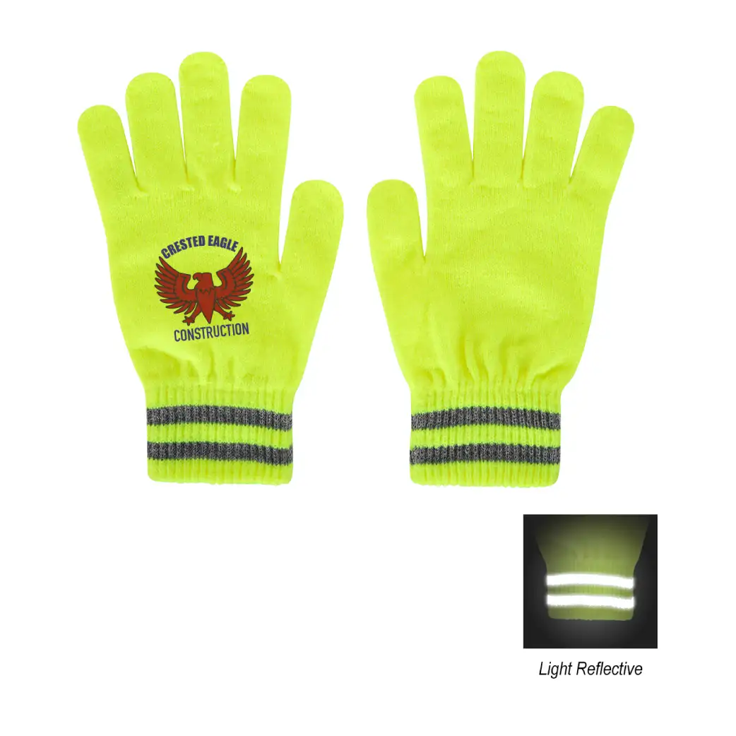 Reflective safety gloves yellow