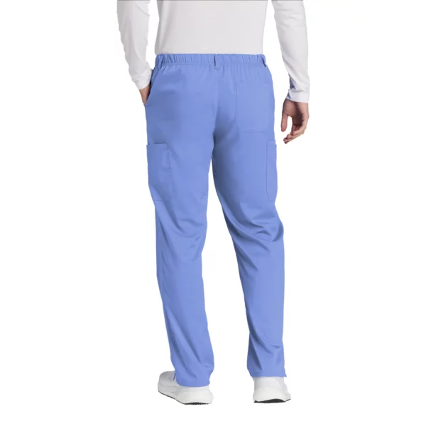 Ceil blue wonderwink mens premiere flex cargo pant back.