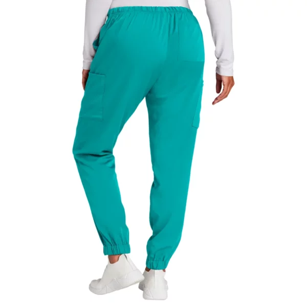 Teal Wonderwink women- premiere flex jogger pant back.