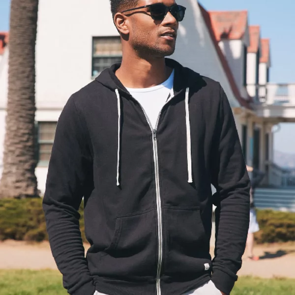 marine layer afternoon hoodie in black