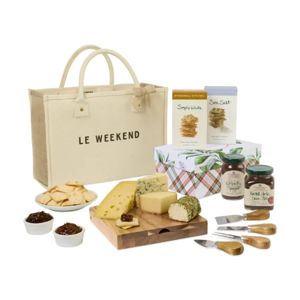 stonewall kitchen holiday cheese pairing gift set in natural