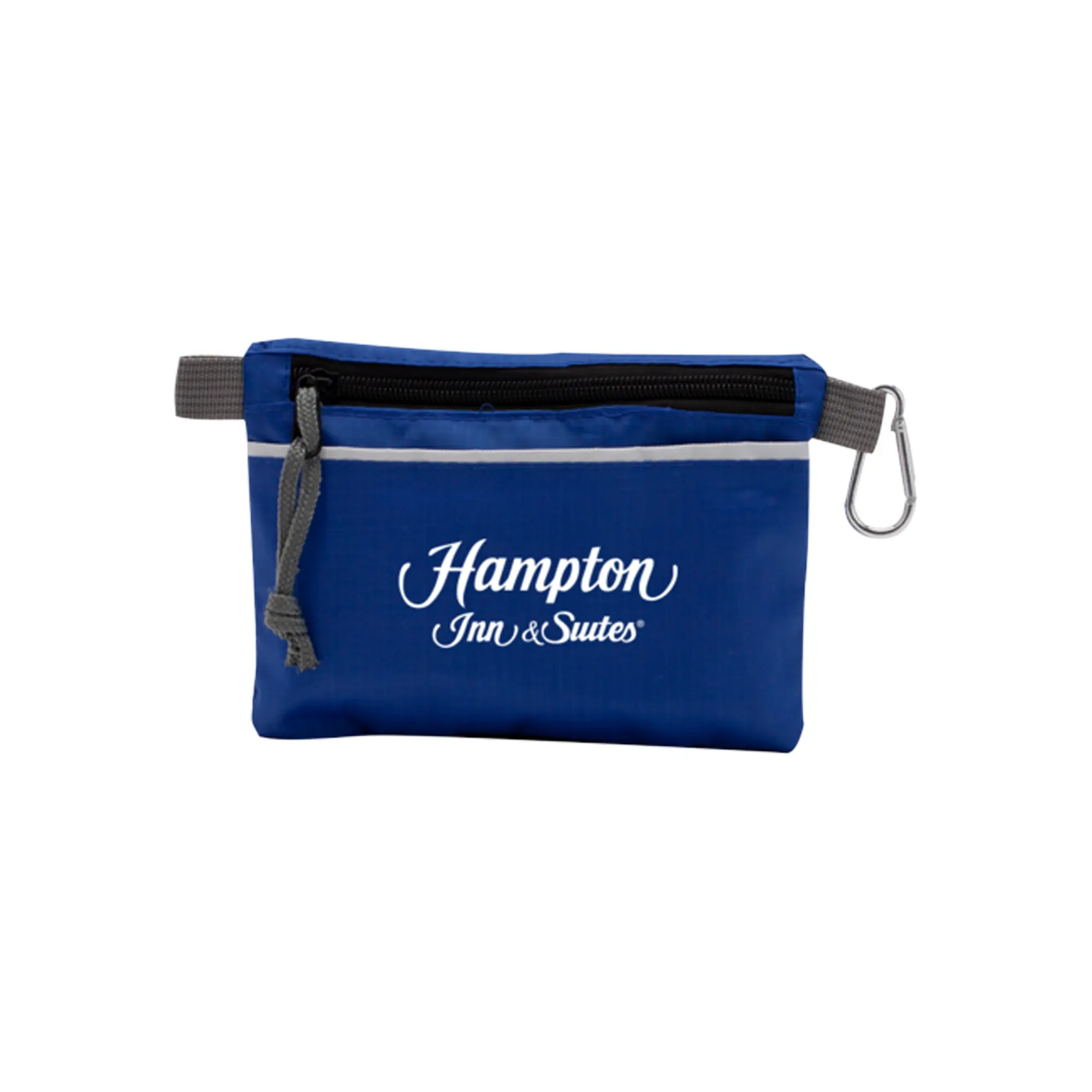 Travel and hygiene kit zippered pouch blue