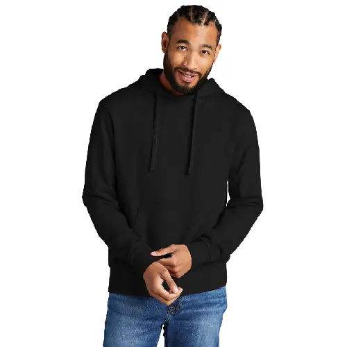 allmade® unisex organic french terry pullover hoodie in deep black