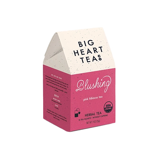 big heart tea cos blushing in front