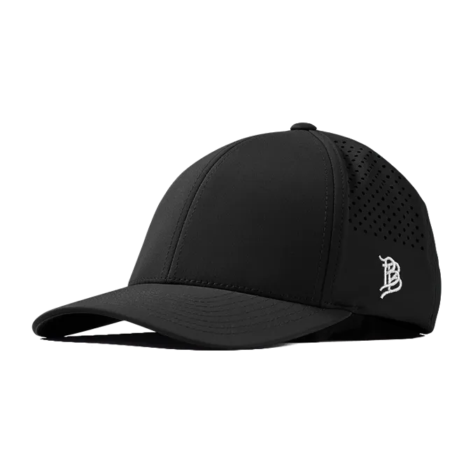 Black branded bills bare curved performance hat