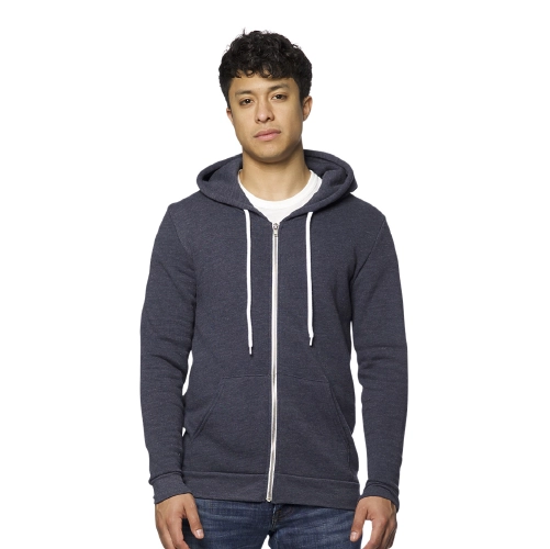 unisex fashion fleece zip hoodie in front