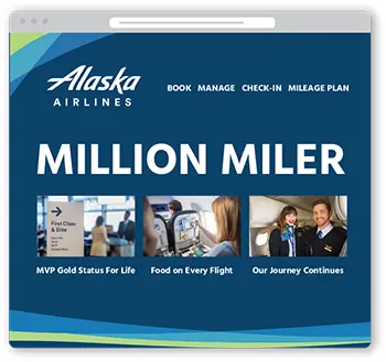 Alaska Airlines Million Miler customer appreciation screen