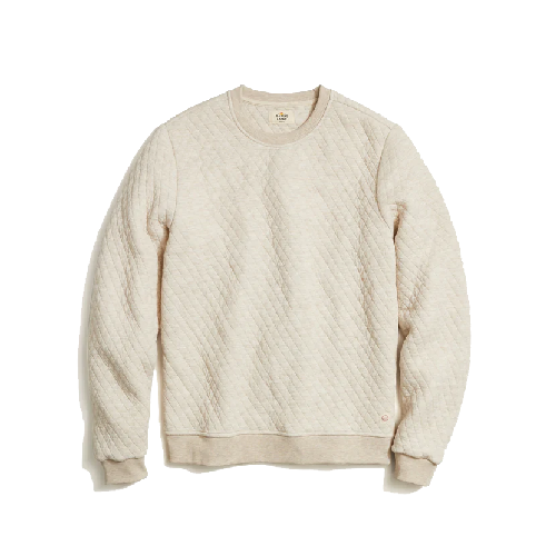 marine layer corbet quilted crewneck oat